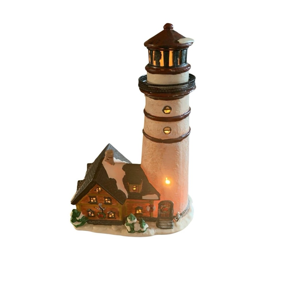 Vintage Lighthouse Illuminated 11" W Cord & Bulb Christmas Delights Victorian